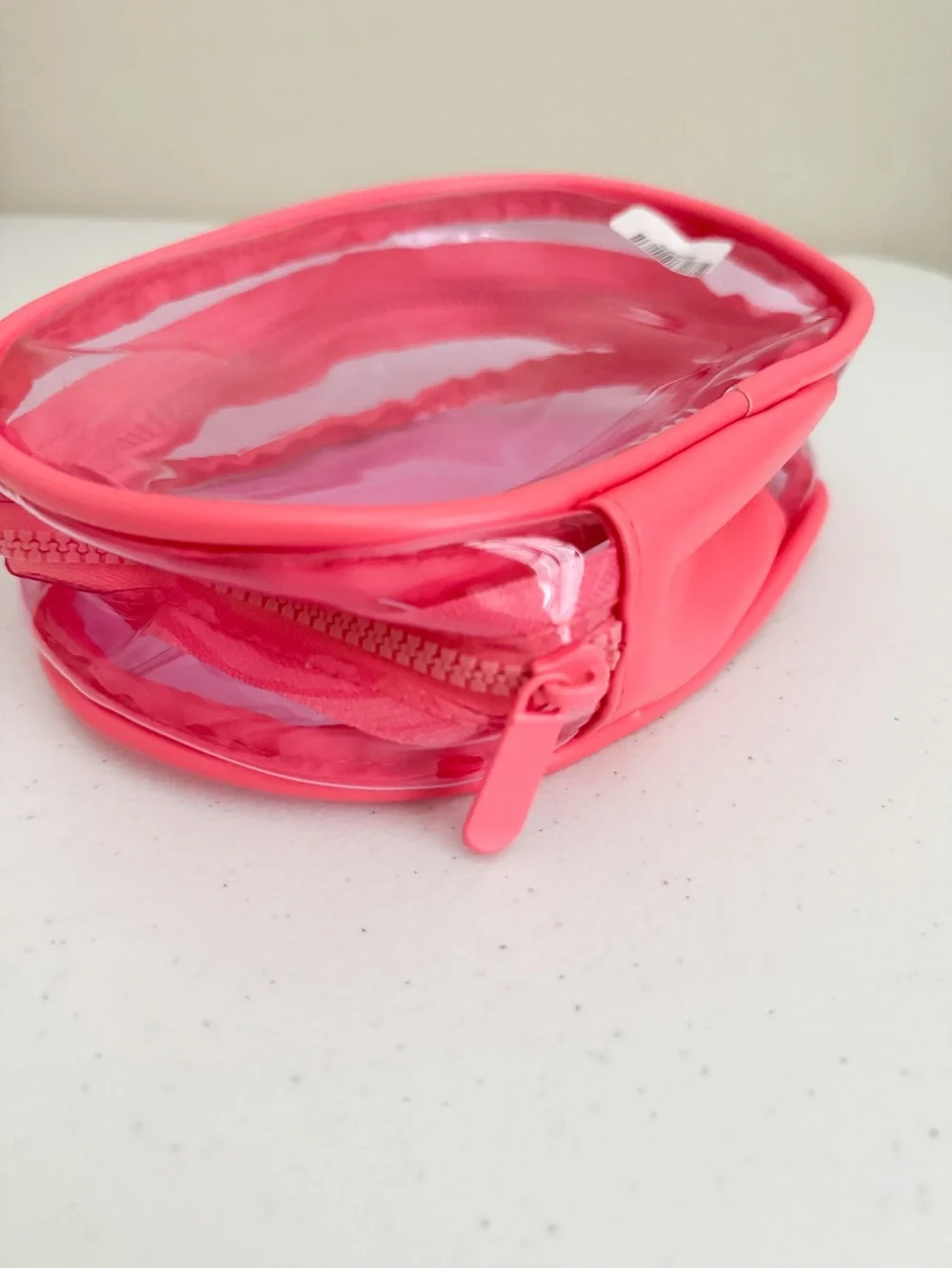 Ulta Clear Neon Pink Zip Cosmetic Pouch